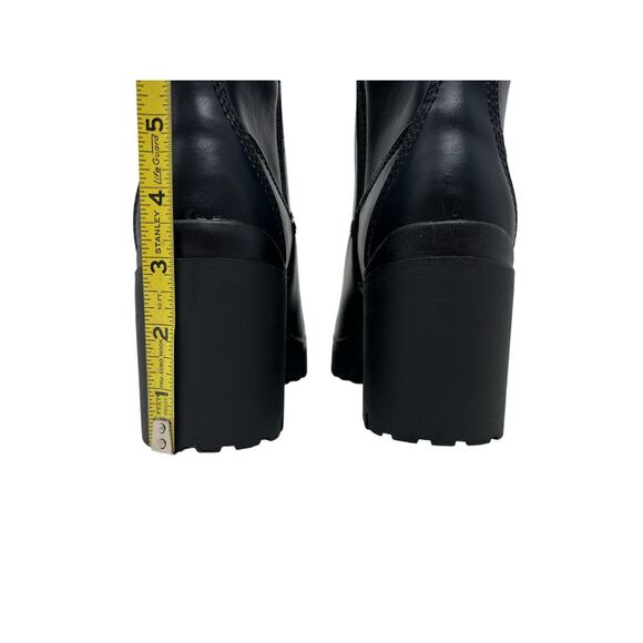 Wild Pair Black Faux Leather Lace Up Combat Boots 8.5 Grunge Punk Emo - Picture 6 of 9